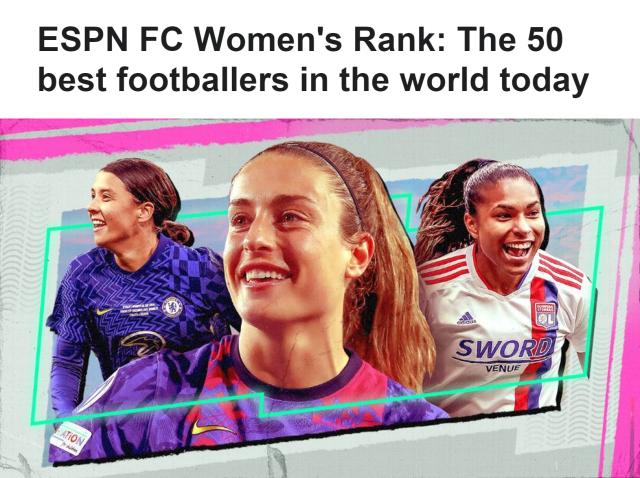 竞技宝官网-外媒评当今足坛50大女球员 科尔第二中日无人入榜